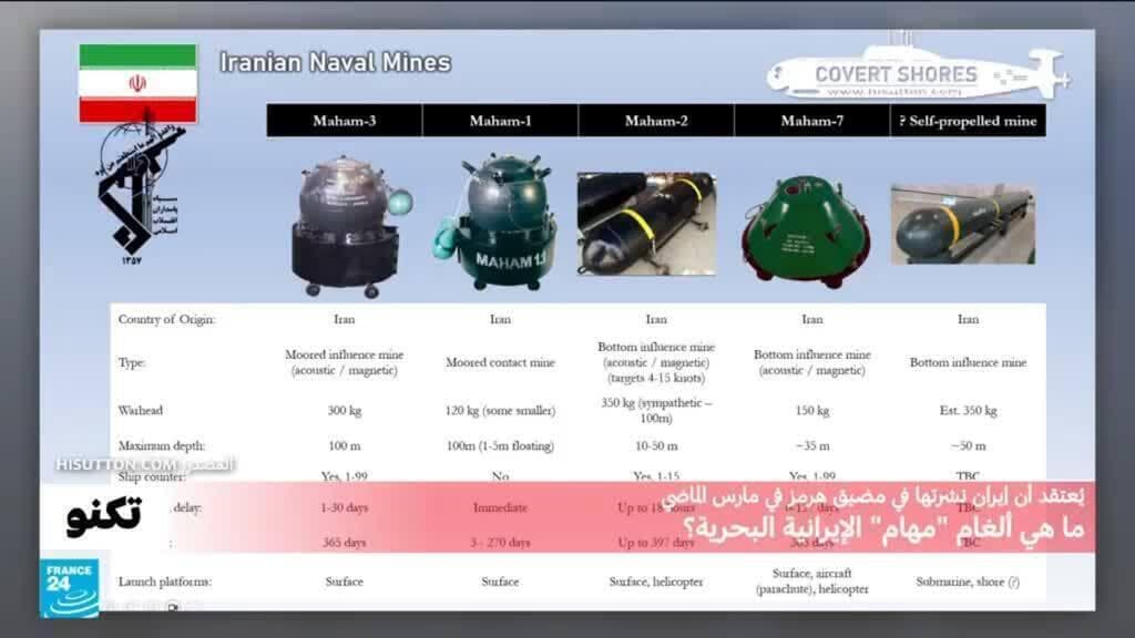 ما هي ألغام " مهام" التي يُعتقد أن إيران نشرتها في مضيق هرمز؟